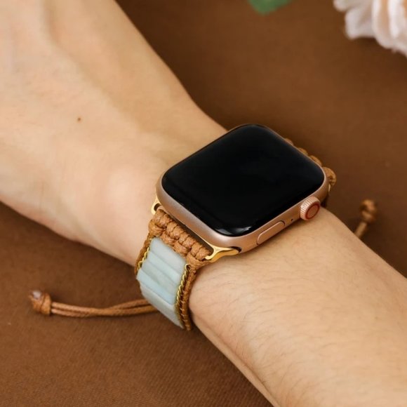 Bohemian Amazonite Smart Watch Band Strap for Apple Watch 8 7 6 5 / 38 40 41 mm - Picture 1 of 6